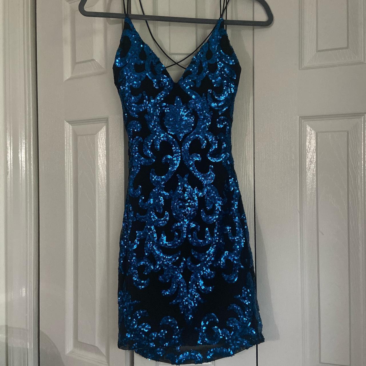 Women's Blue and Black Dress | Depop