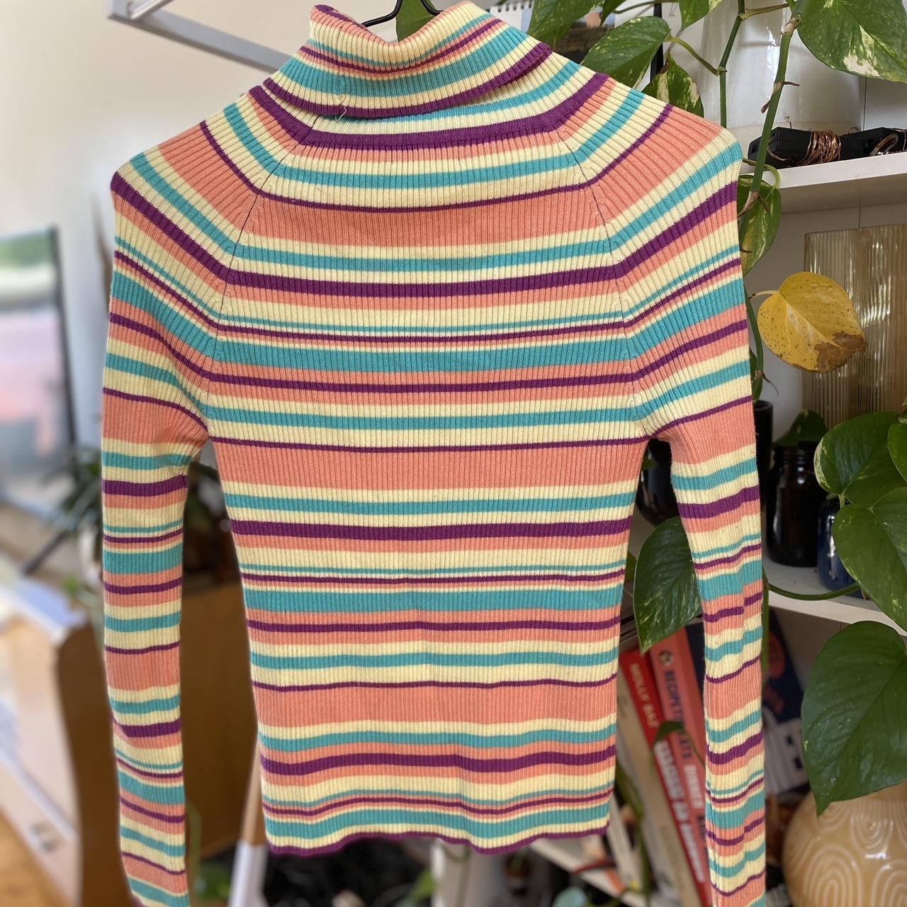 Fabulous rainbow coloured turtleneck. Fits a size 8 🌈 - Depop