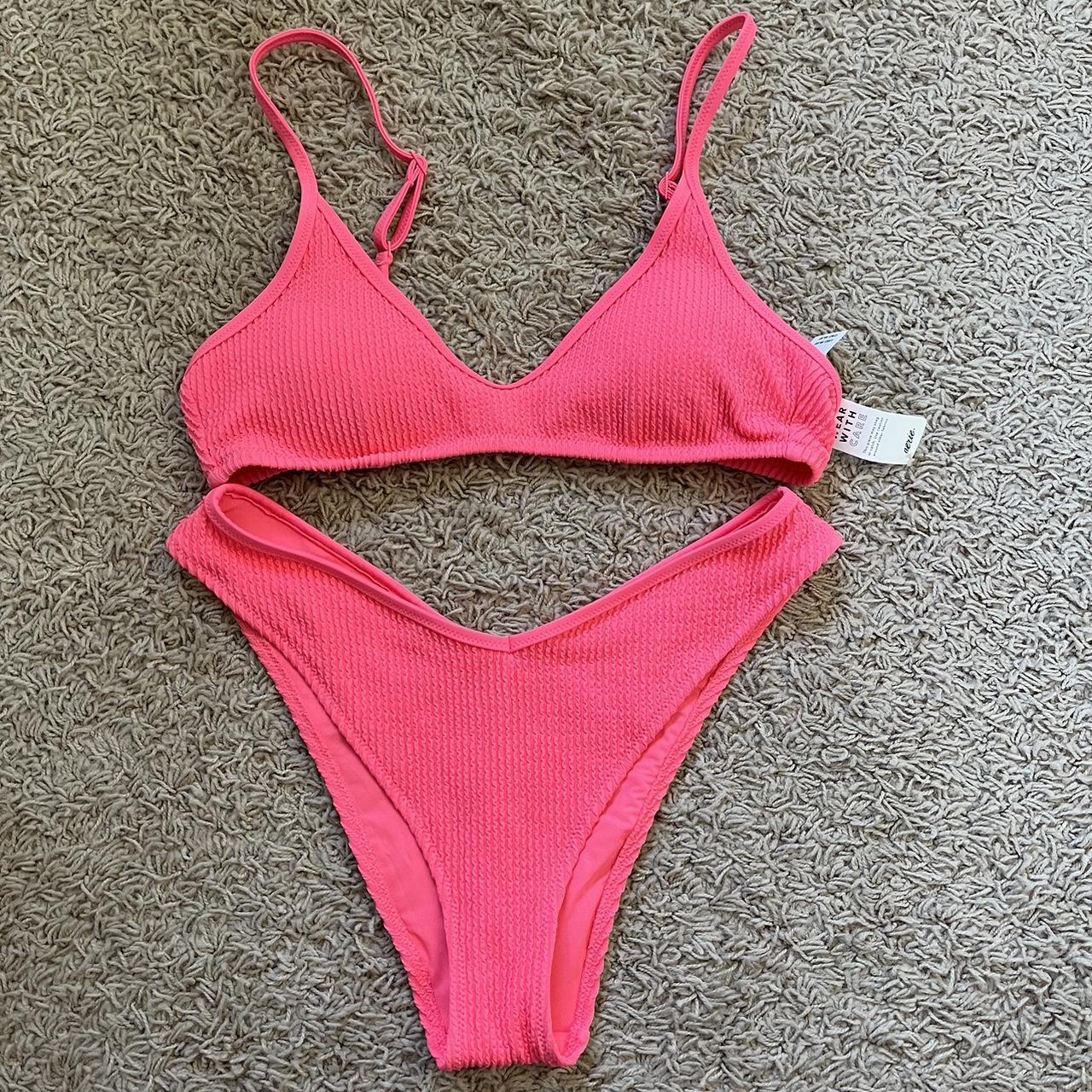 Aerie Women's Pink and Orange Bikinisandtankinisets Depop