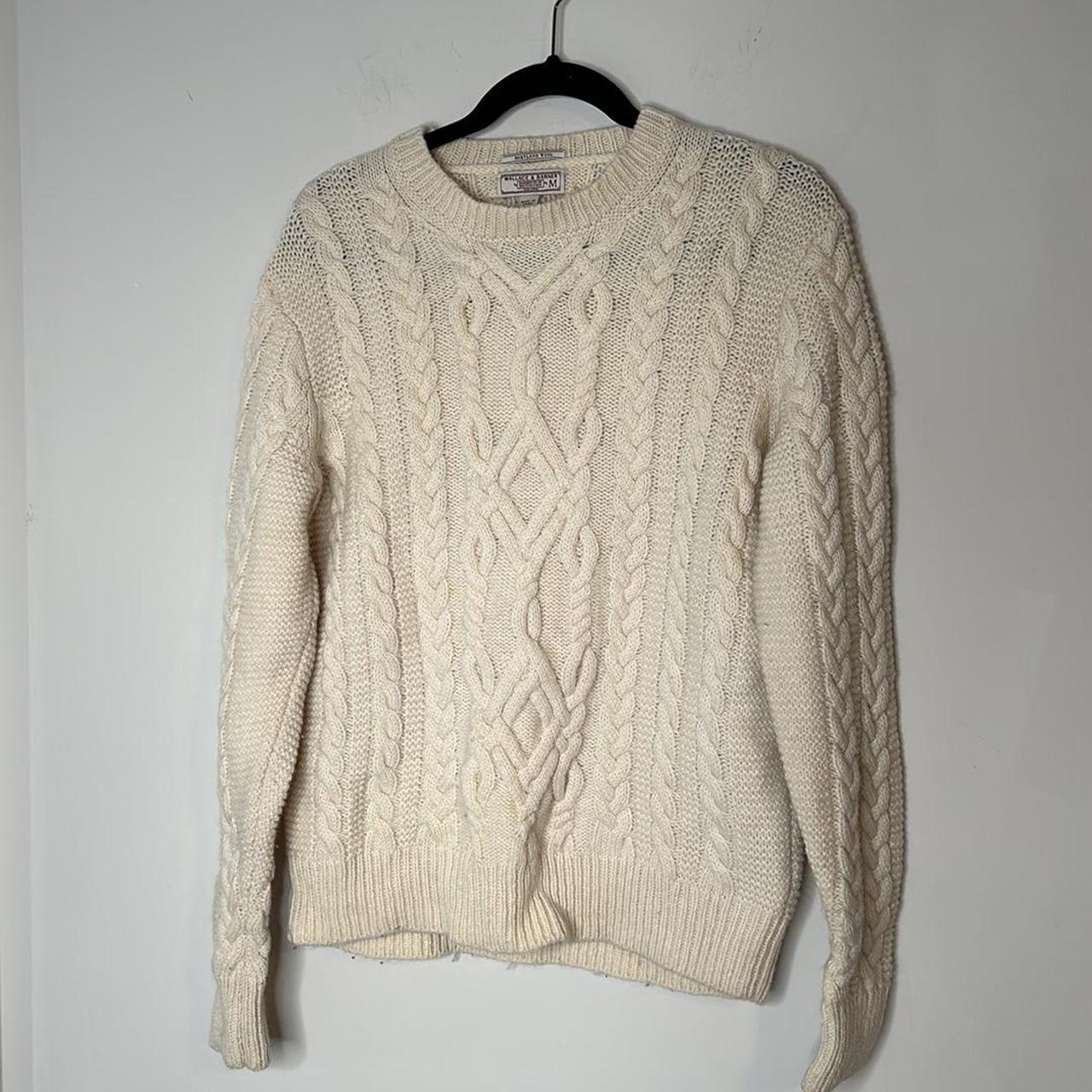 Wallace & Barnes J. Crew Cream Chunky Wool Fisherman... - Depop