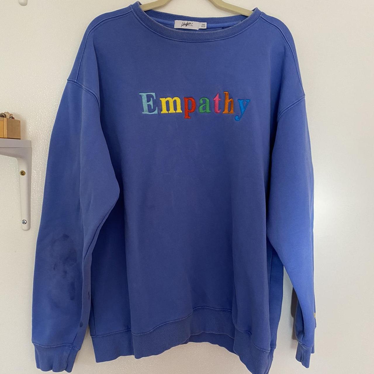 Mayfair Empathy blue sweatshirt -size is : one... - Depop