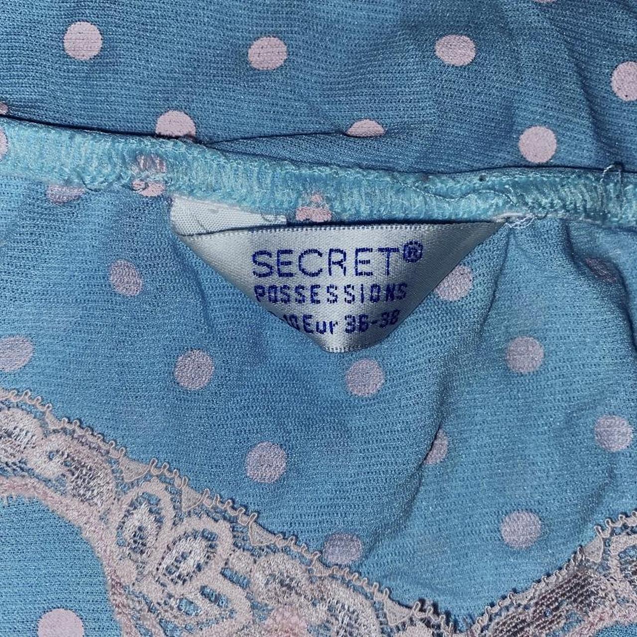 Vintage Blue & pink cropped mesh vest top with lace... - Depop