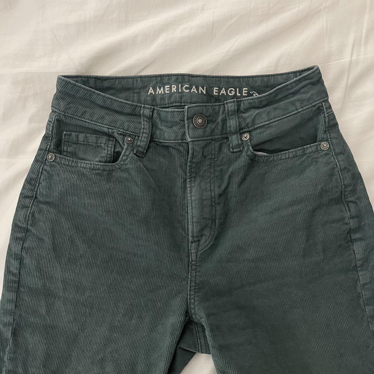 American Eagle Outfitters Women's Green Jeans Depop