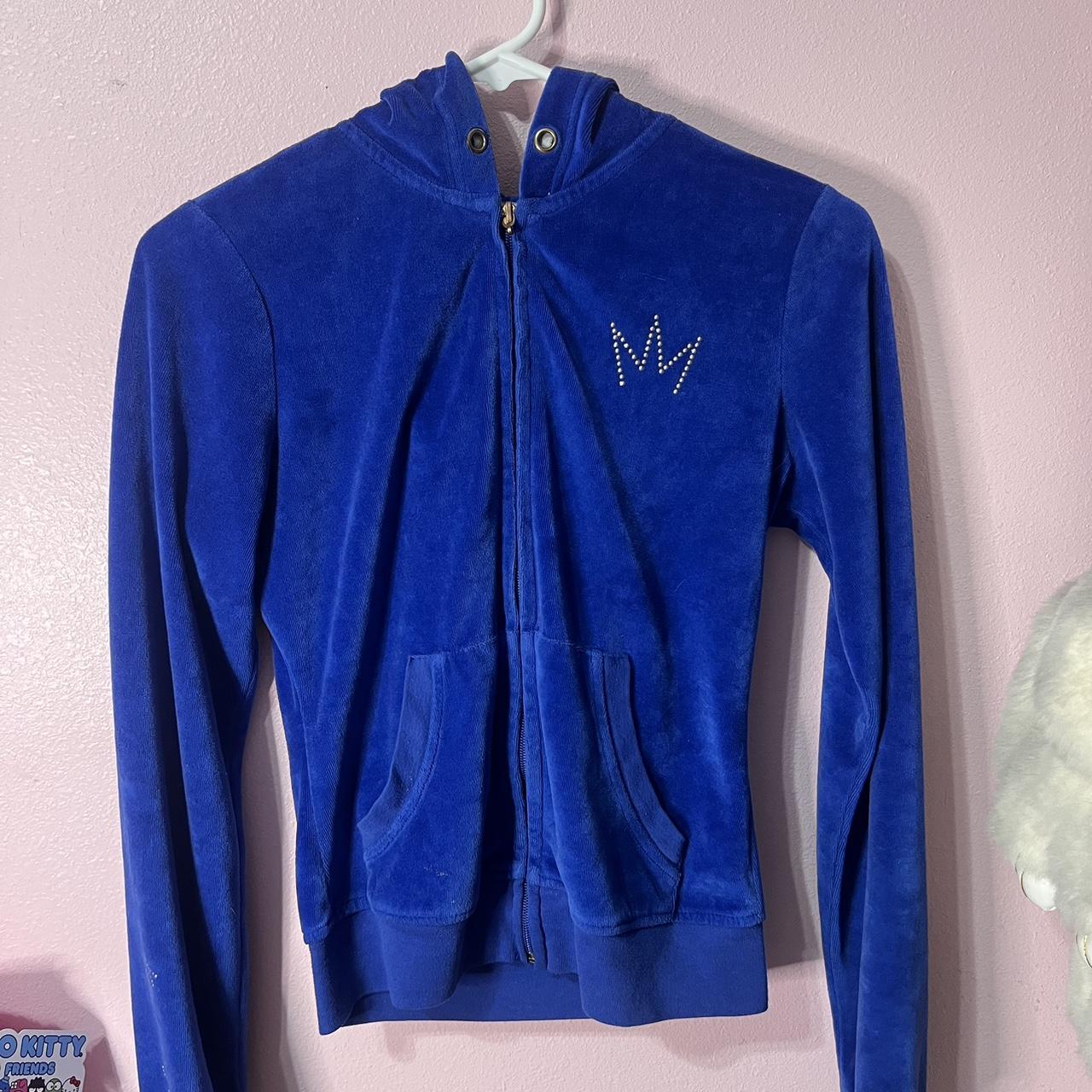 Nike blue velour zip thru outlet tracksuit