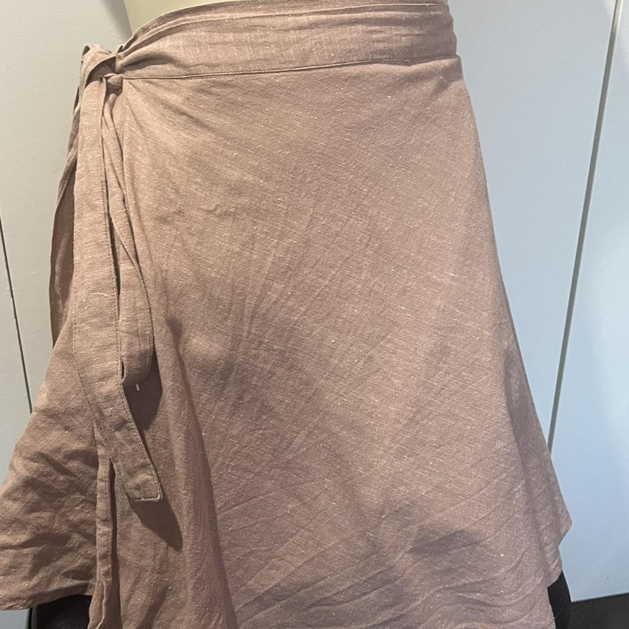 linen tree of life wrap skirt, size small great... Depop