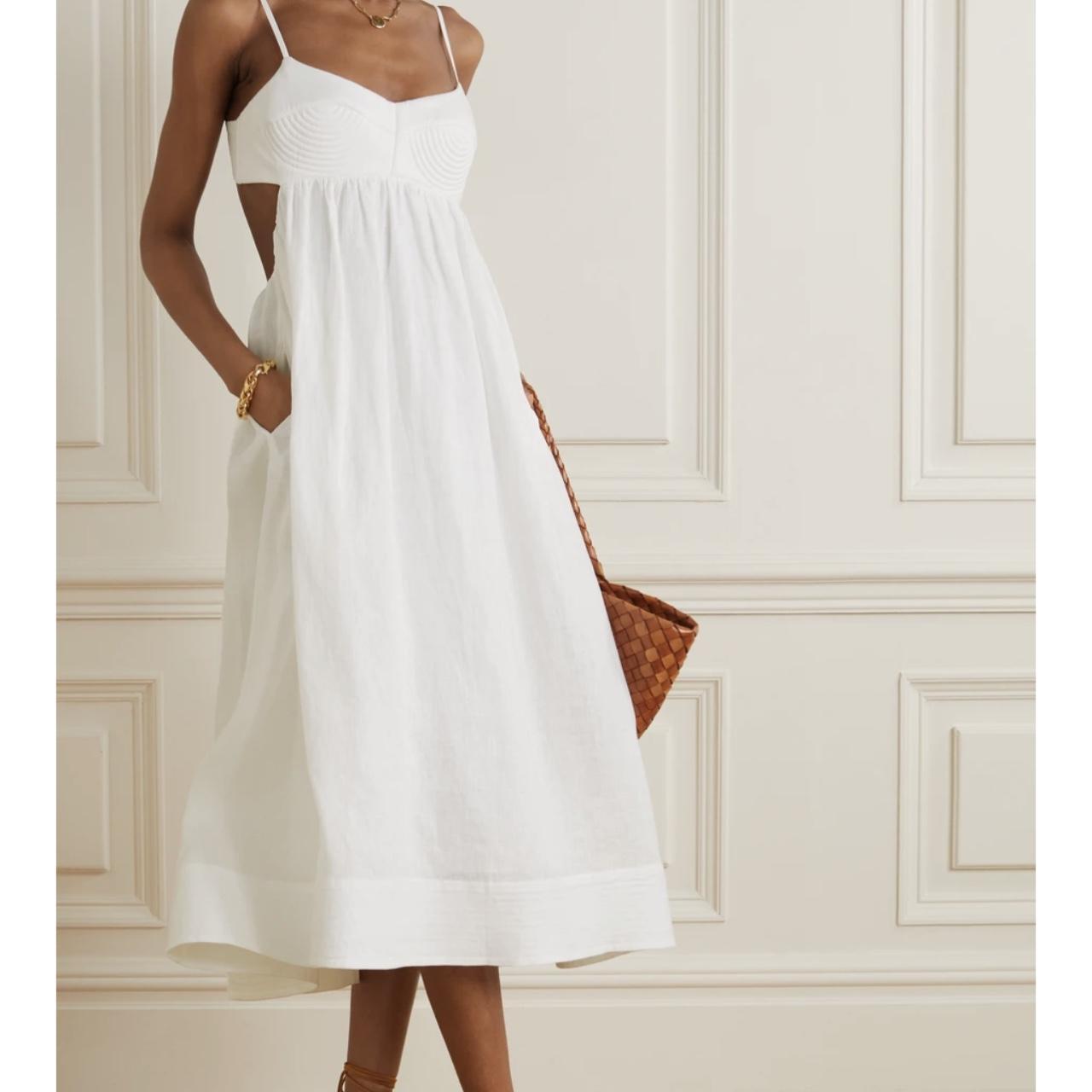 Zimmermann Rosa bralette, open back, linen midi... Depop