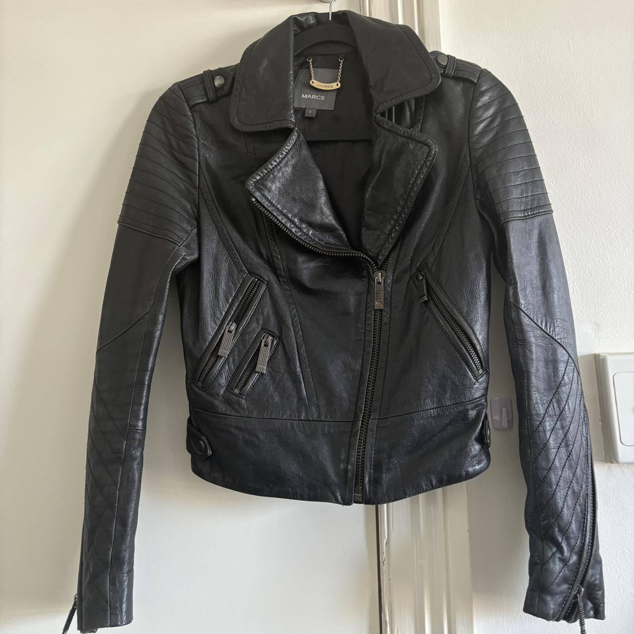 Marcs pure leather jacket Size 6 Great condition - Depop