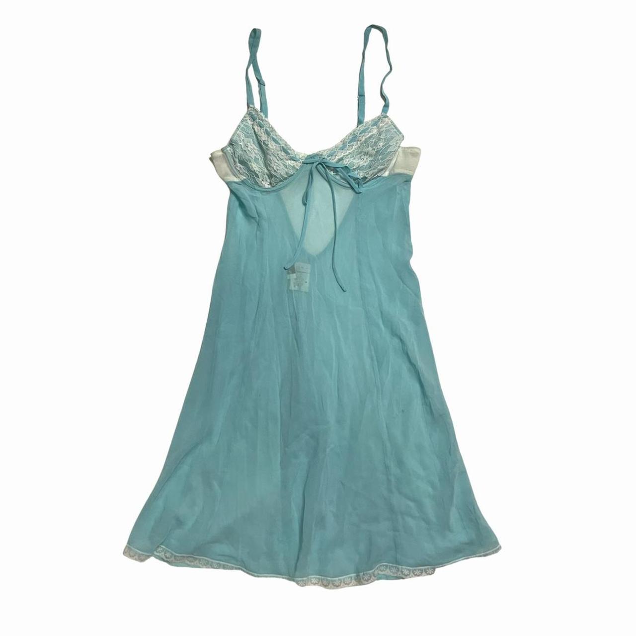 90s babydoll slip dress Vintage 90s baby blue sheer... Depop