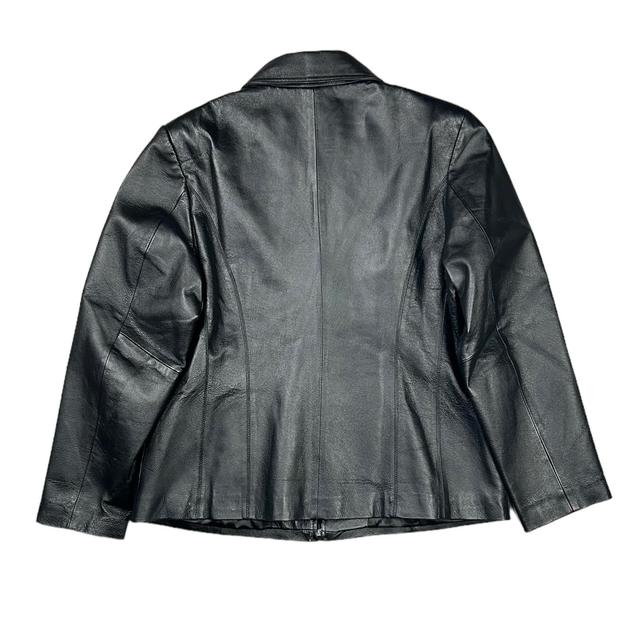 Archival 1990s Prada Style Mid-Length Leather Coat | Depop