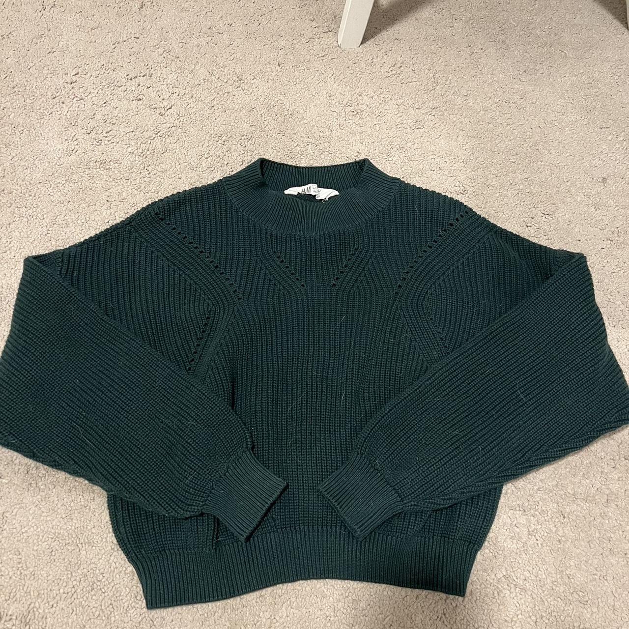 forrest green mock neck sweater -cutest sweater... - Depop