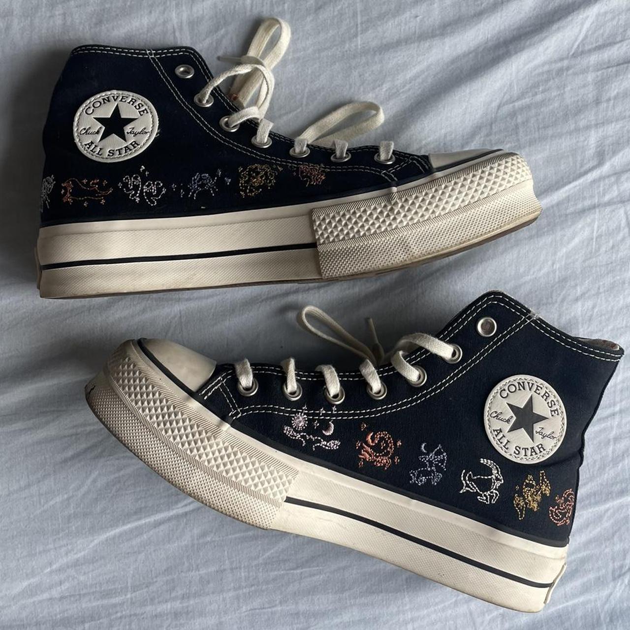 Zodiac converse high tops Limited edition, worn... Depop