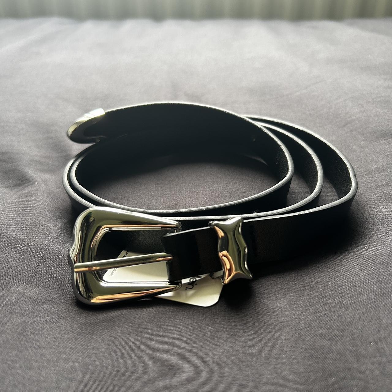 Women's small black belt, vintage western buckle,... Depop