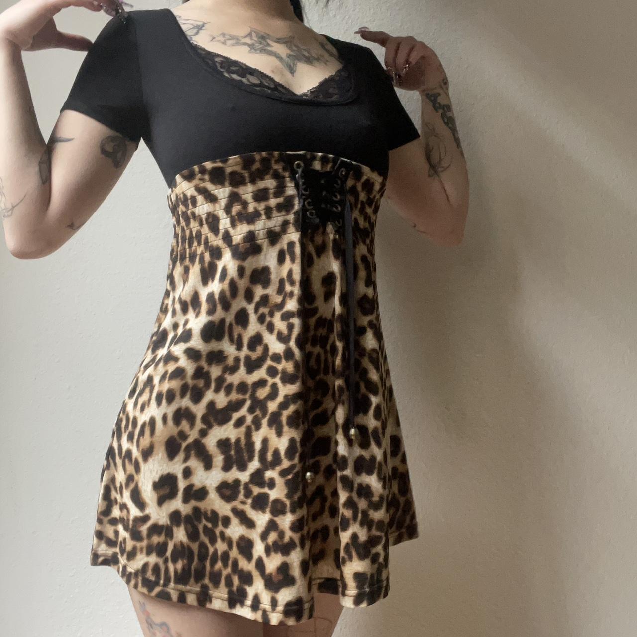 Leopard Print Mini Dress Depop