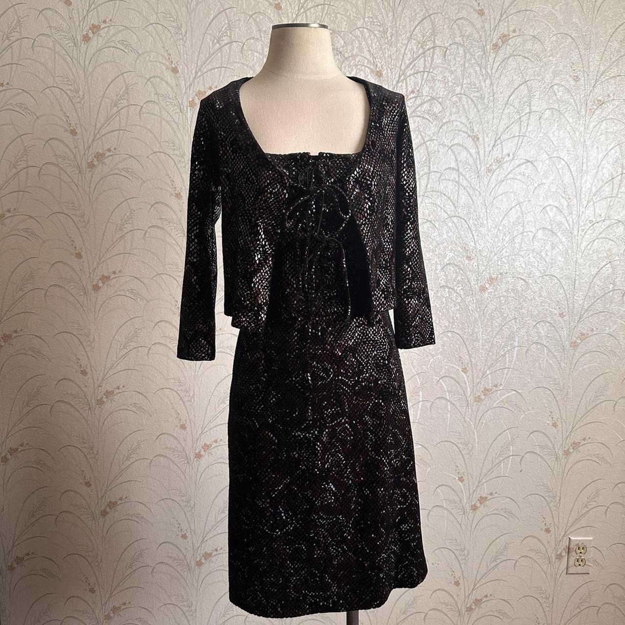 RARE Vintage velvet snake print Betsey Johnson dress... - Depop