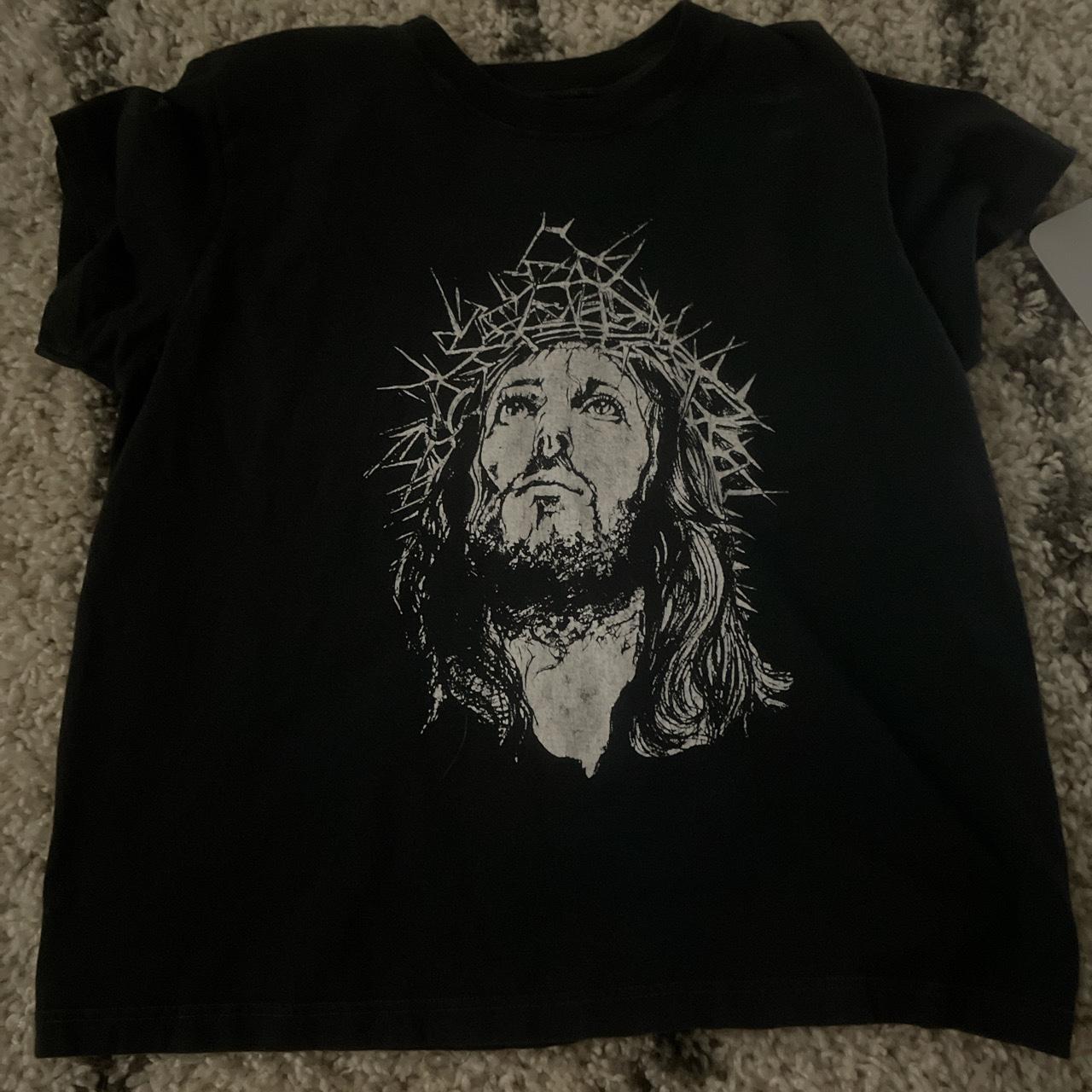 JESUS BRANDY TEE!! so cute fits a SL fits so... Depop