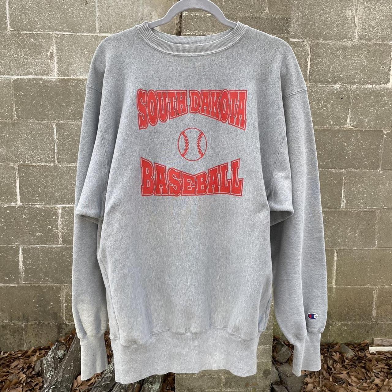 1990s Champion Reverse Weave “South Dakota Baseball”... - Depop