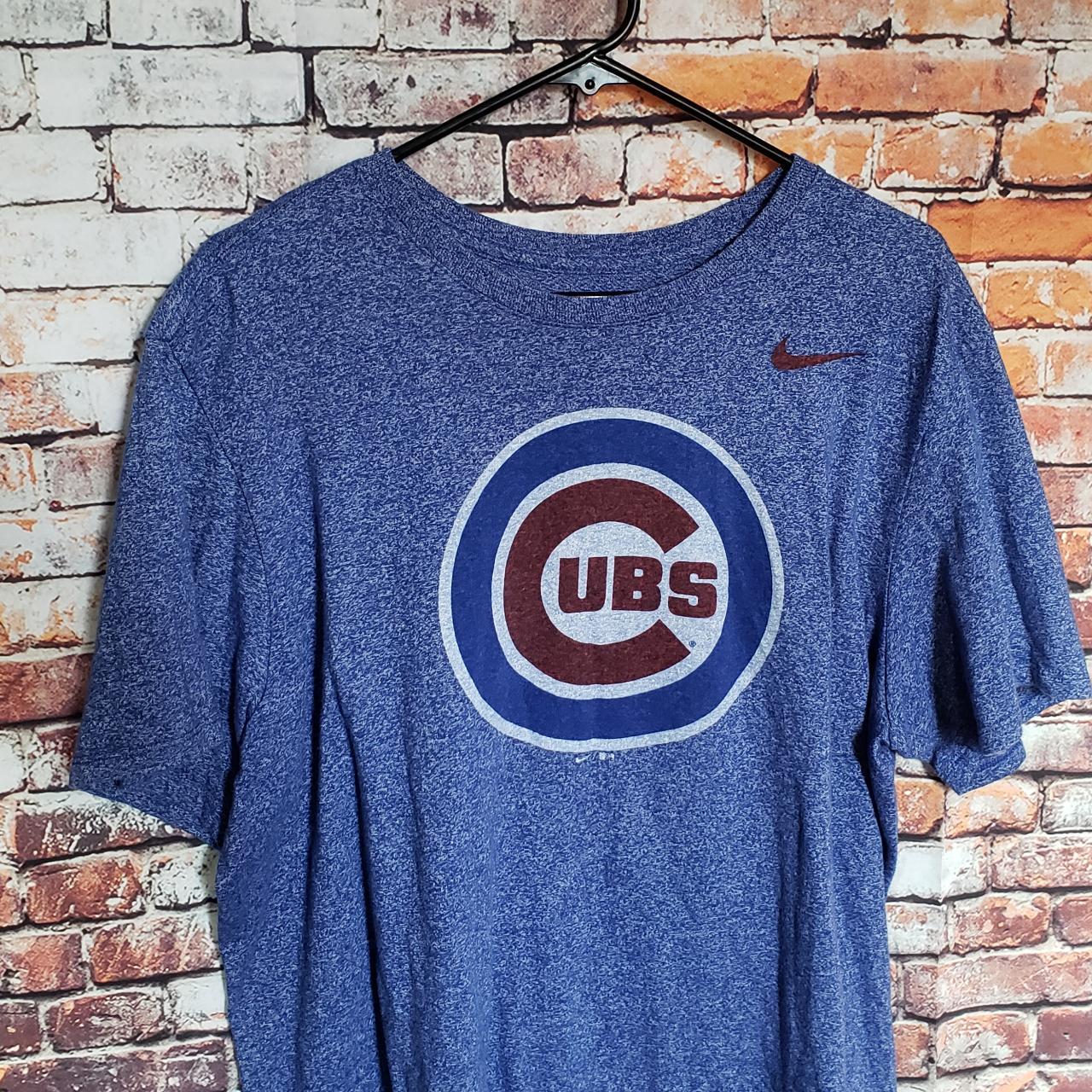 Nike Dri Fit Cubs baseball womens fitted blue short - Depop