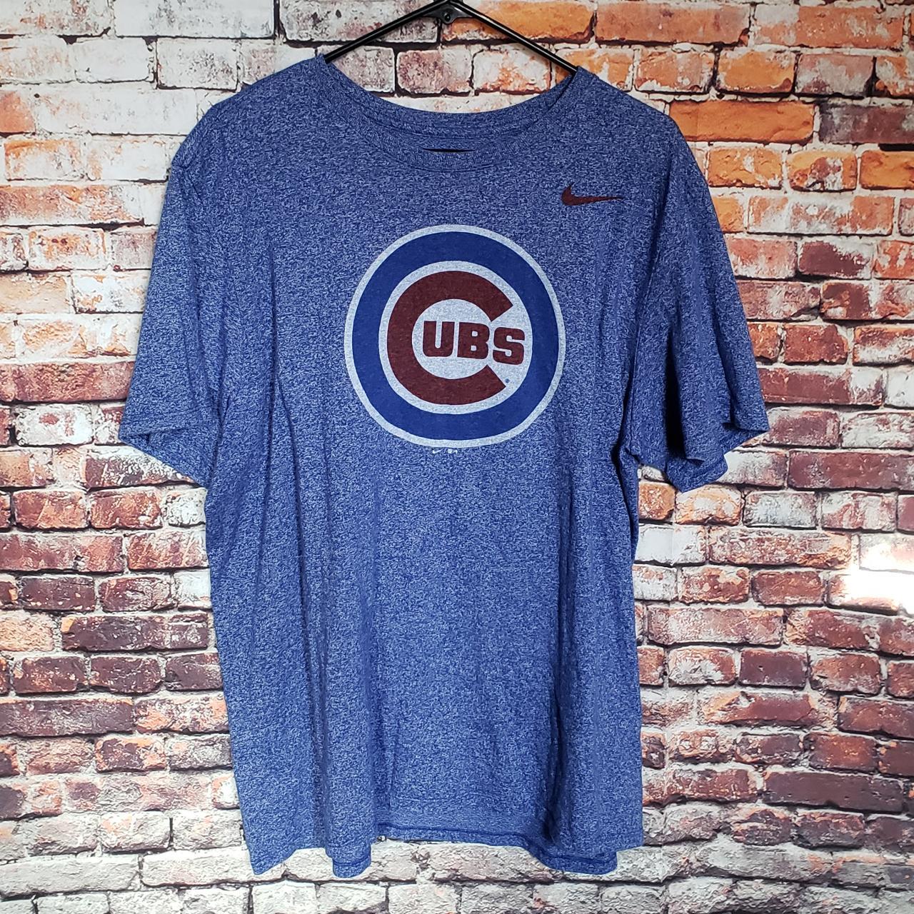 Nike Dri Fit Cubs baseball womens fitted blue short - Depop