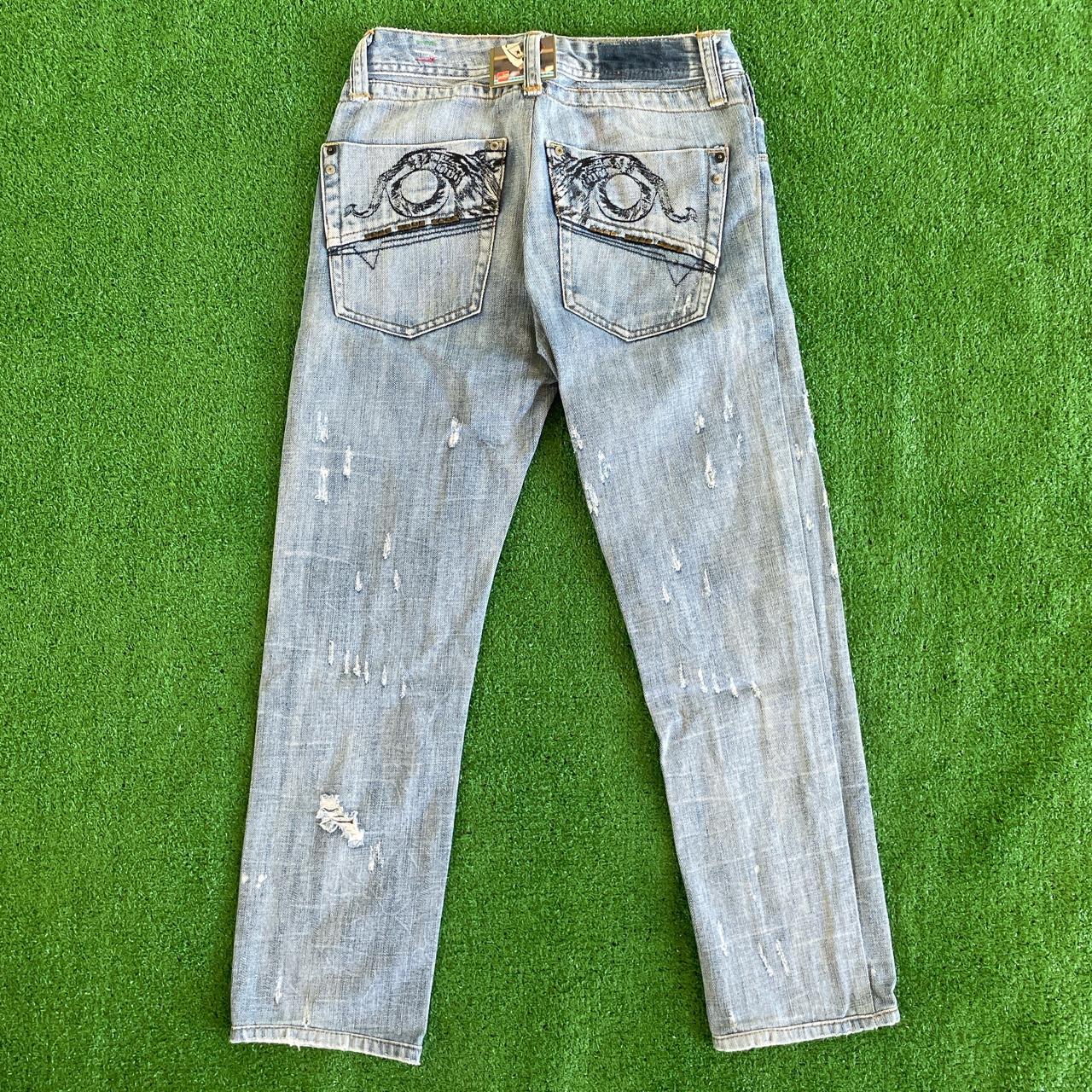 Vintage diesel jeans Really cool embroidery and... - Depop