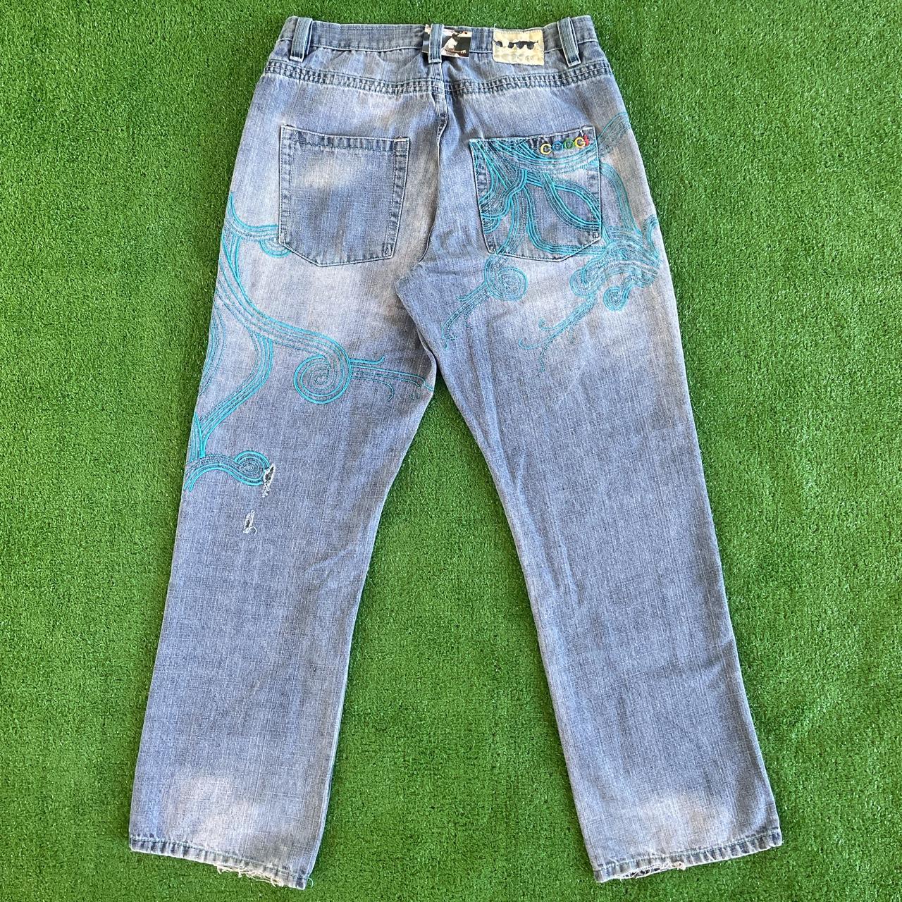 Coogi Men's Grey and Blue Jeans | Depop