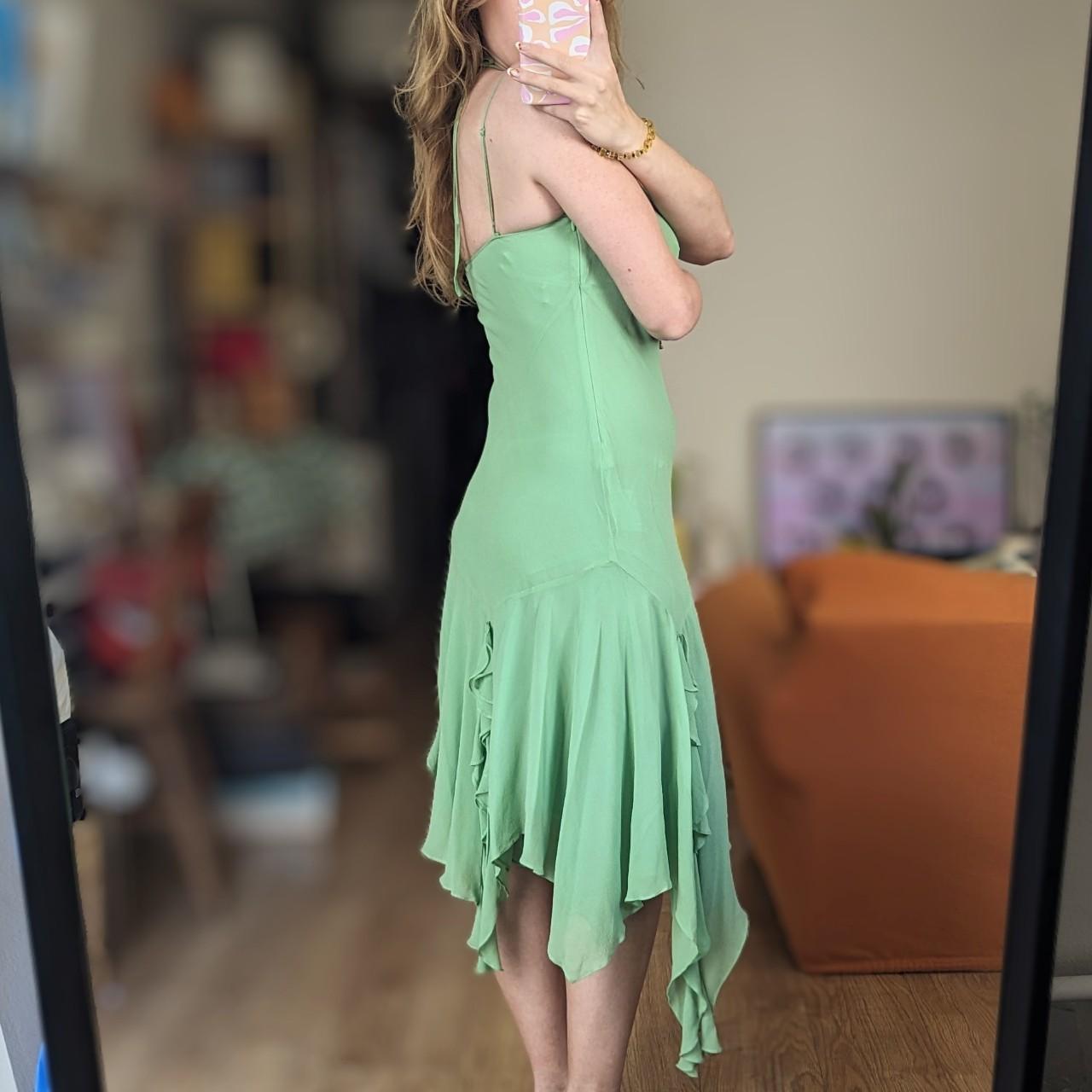 Ethereal early 2000s fitted green fairy dress.... - Depop