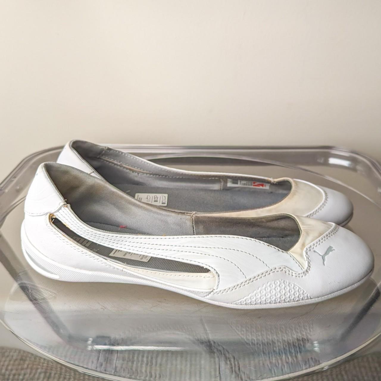 Puma sporty ballet flats. White leather and nylon | Depop