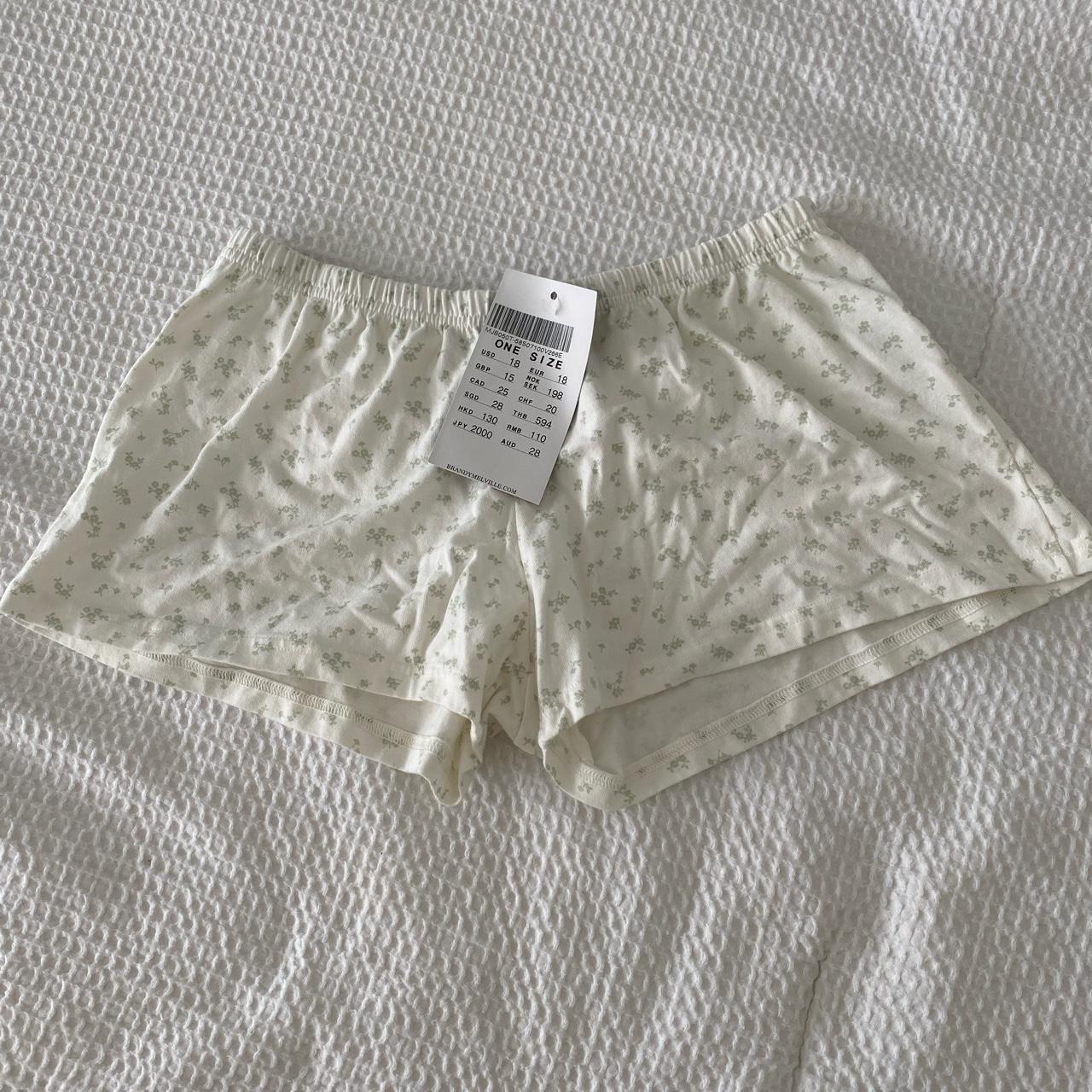 Brandy Melville green floral shorts “One size fits... - Depop