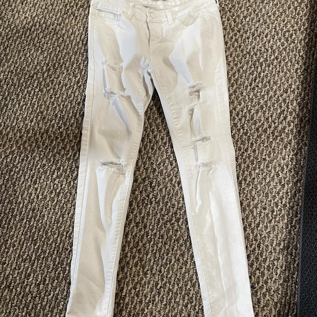 White Super Skinny Jeans Size 7 Wax Jean Los... - Depop