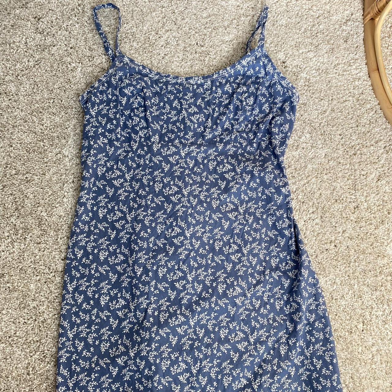 brandy melville blue sundress tie in the black that... - Depop