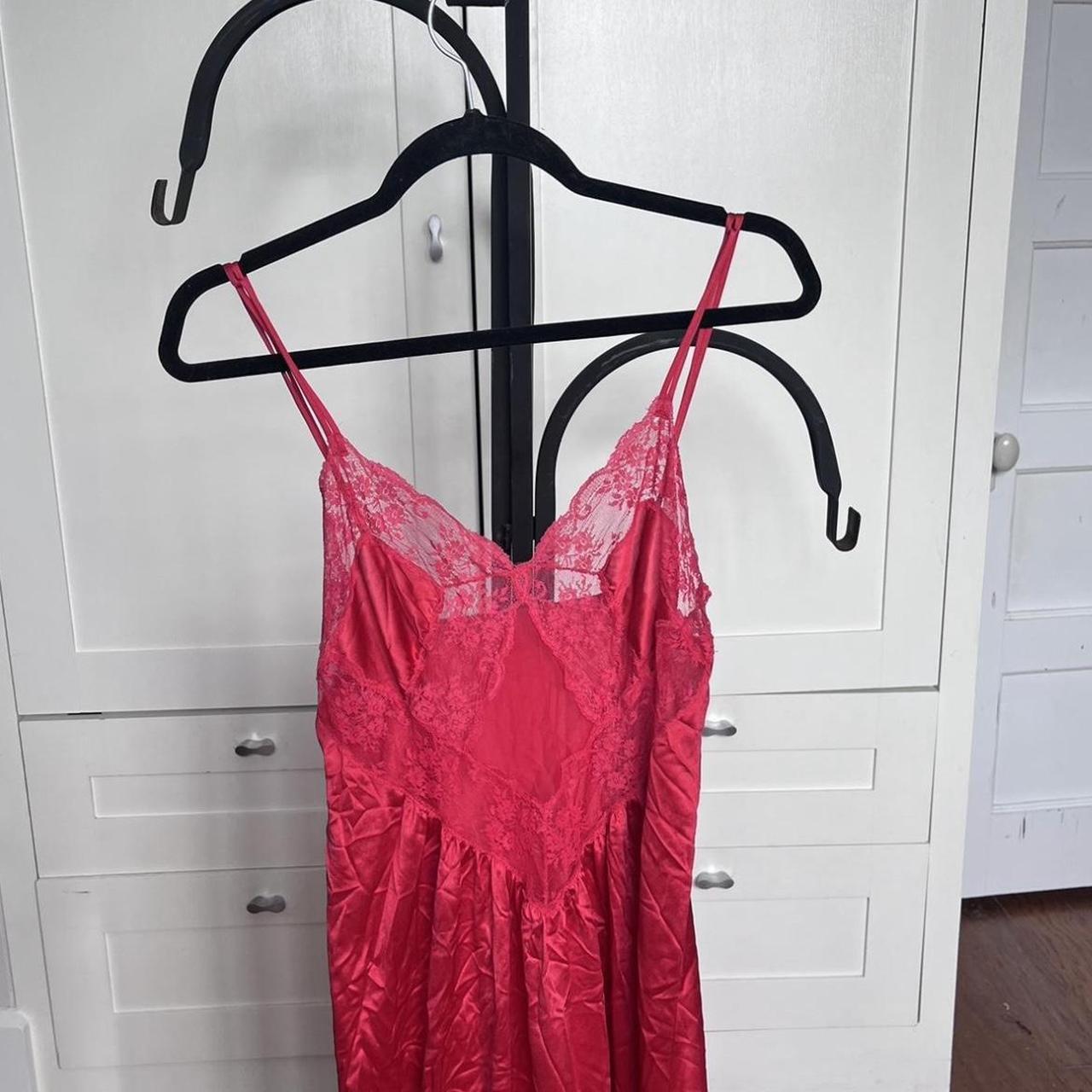 Vintage JC Penny red slip dress with sexy lace. Depop