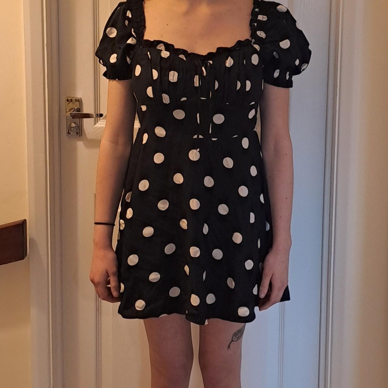 Bought from Asos, Miss Selfridge polka dot Black and... - Depop