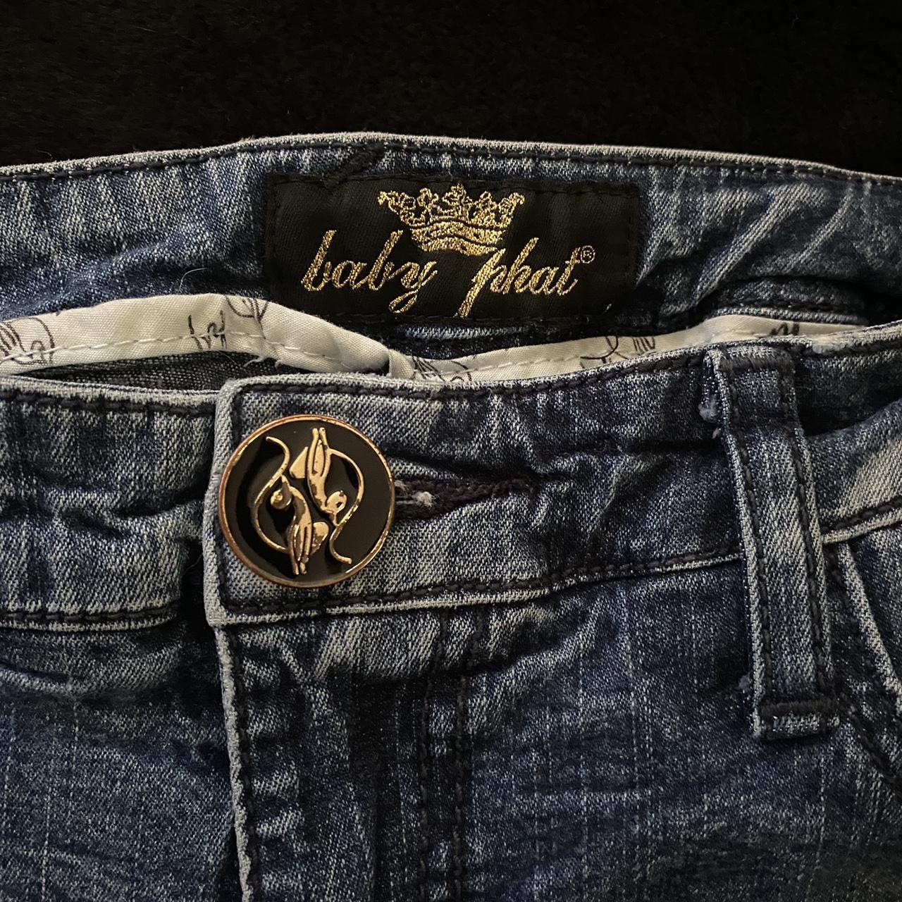 Baby Phat Women S Blue And Gold Jeans Depop