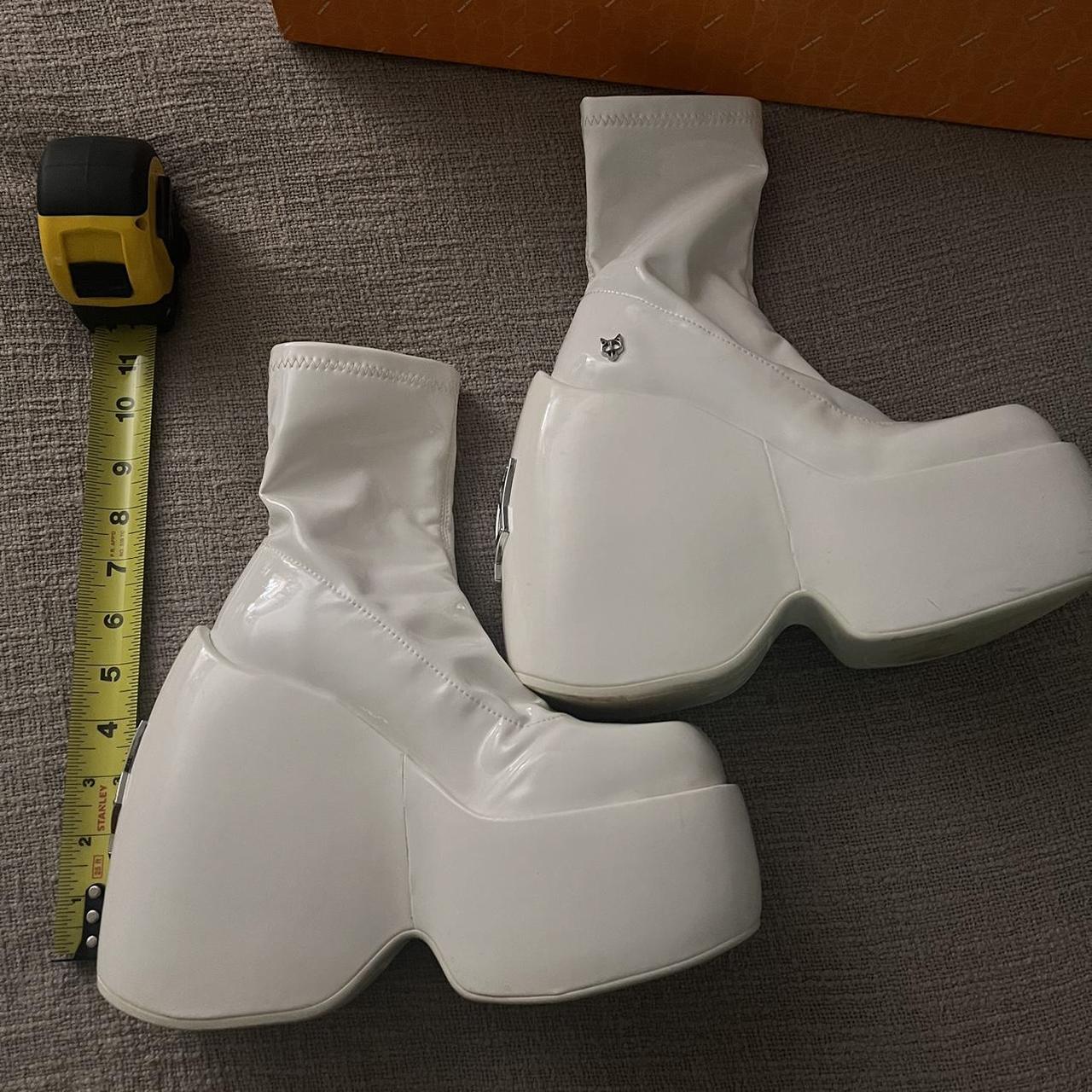 Naked Wolfe Mayhem Platform Ankle Boot White Latex Depop