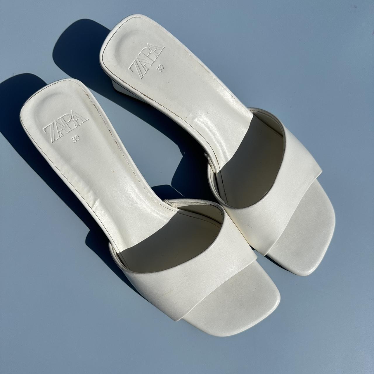 zara sandales blanches