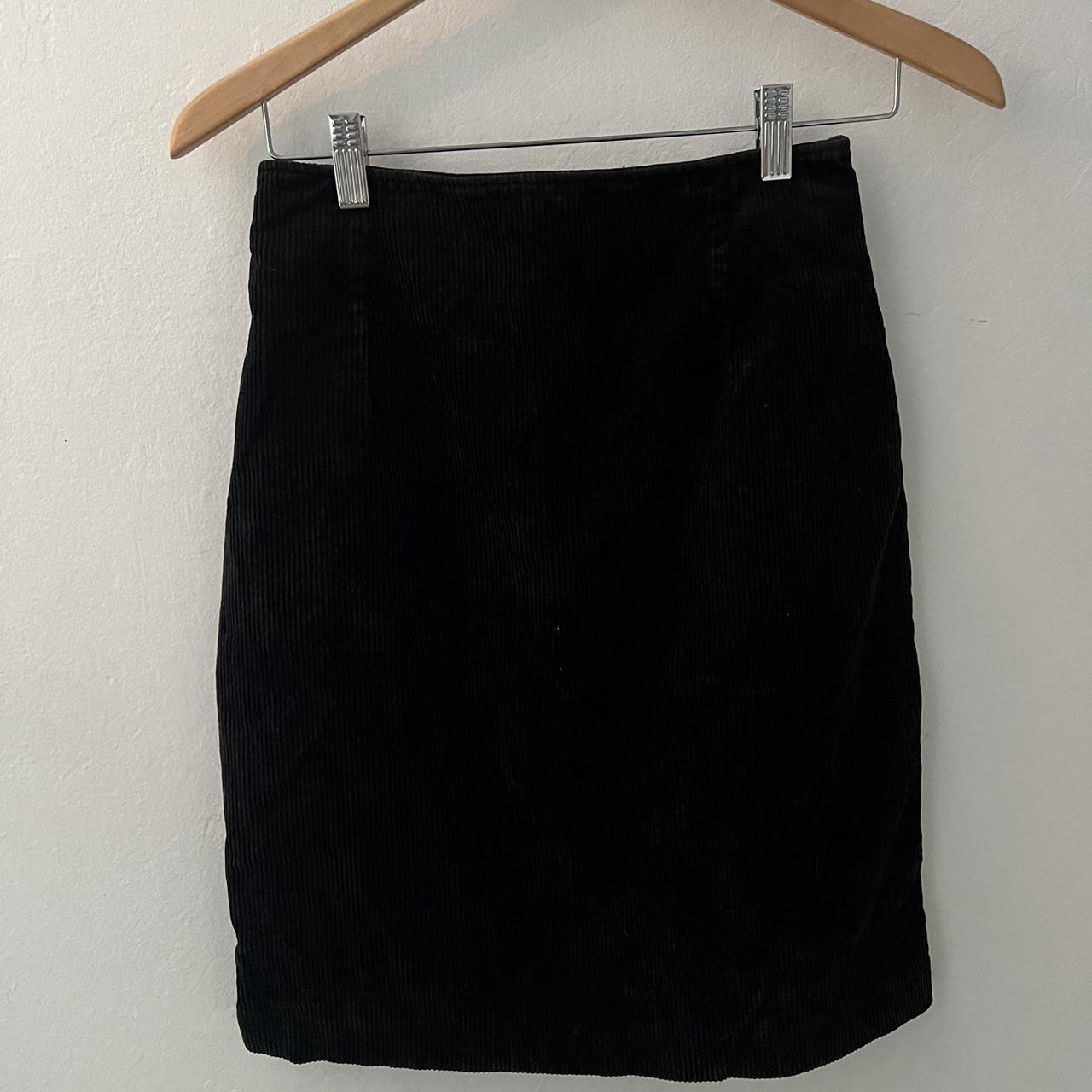 vintage laura ashley black corduroy skirt with. Depop