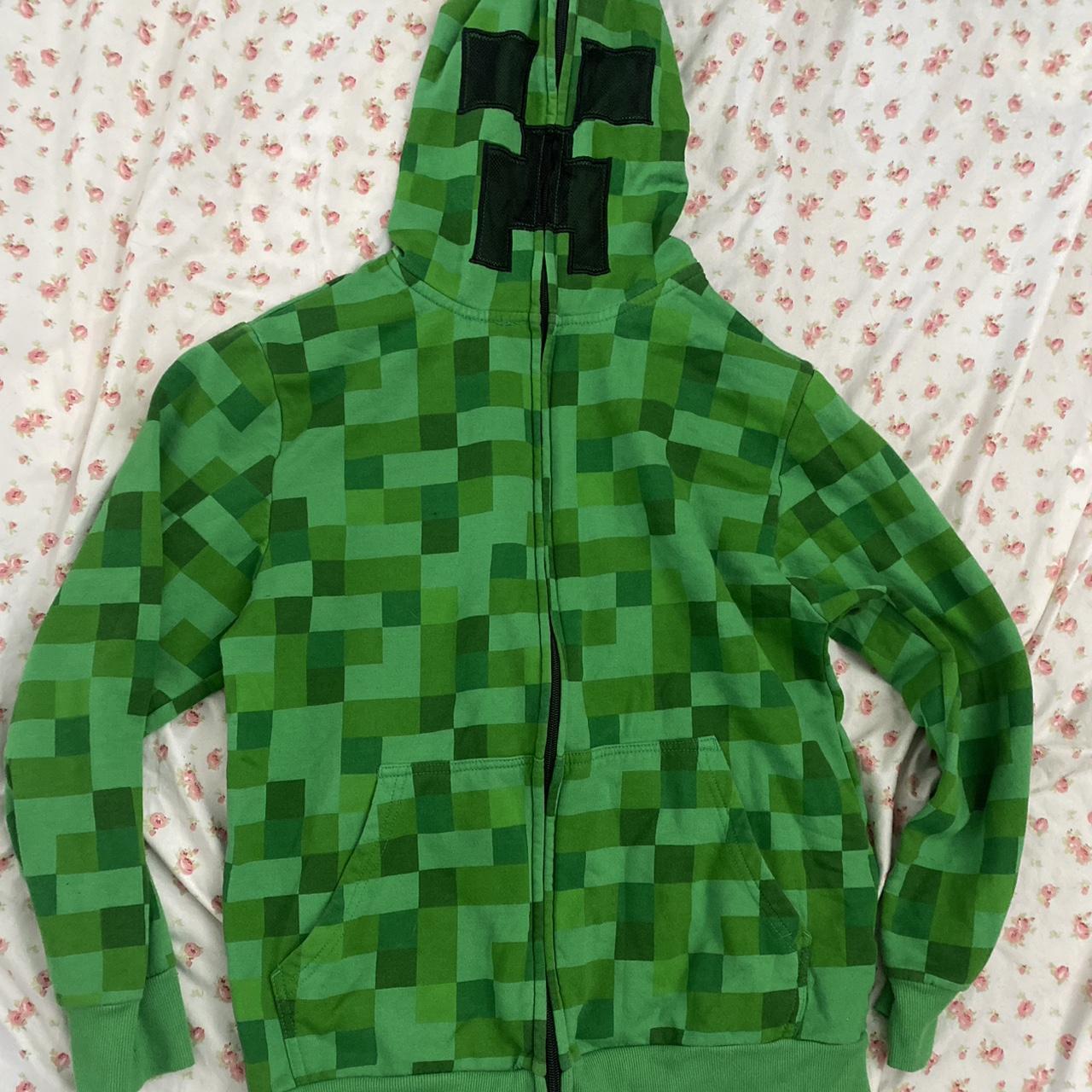 minecraft creeper zip up jacket little boys size xl... - Depop