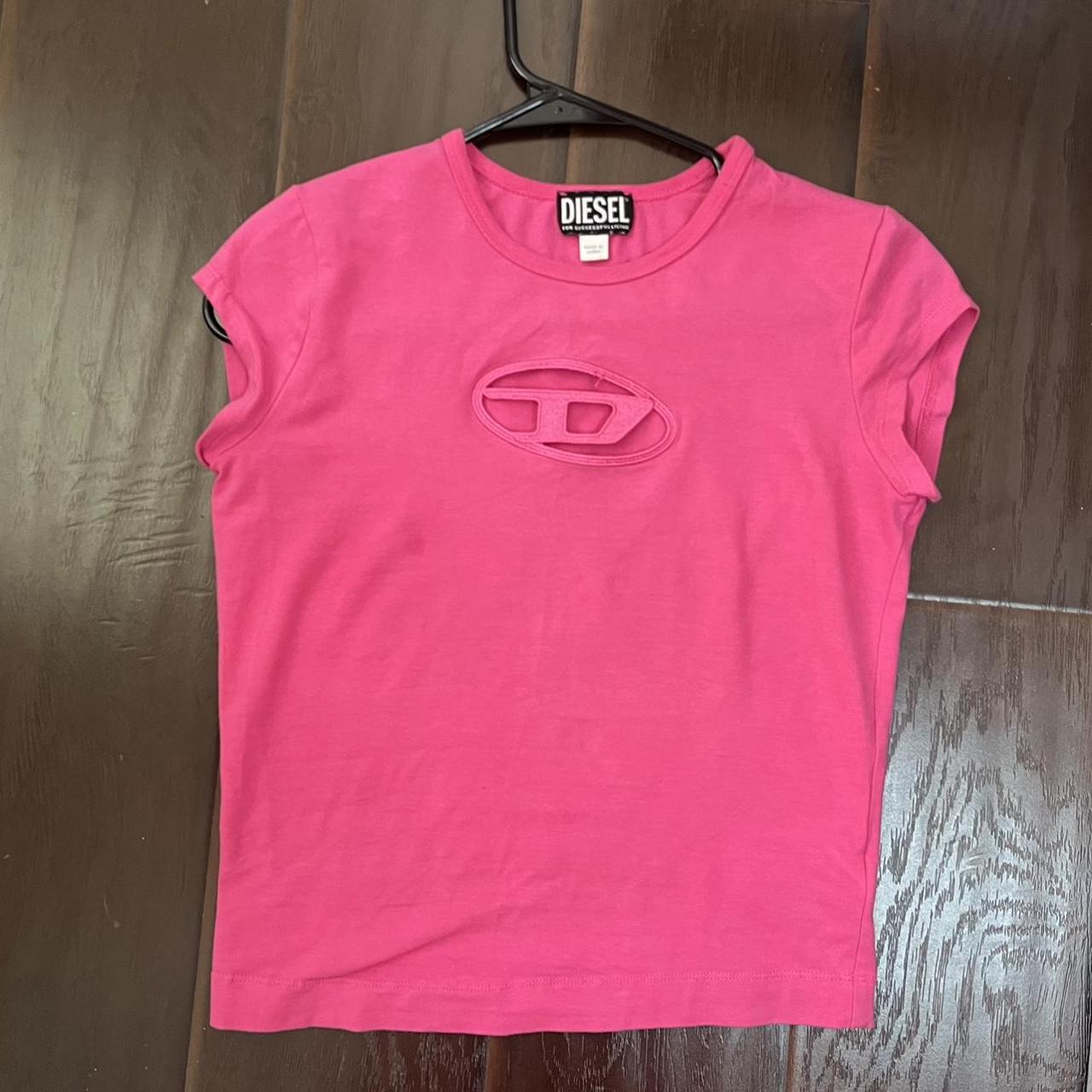 DIESEL CUTOUT LOGO STRETCHCOTTON TSHIRT PRICE... Depop