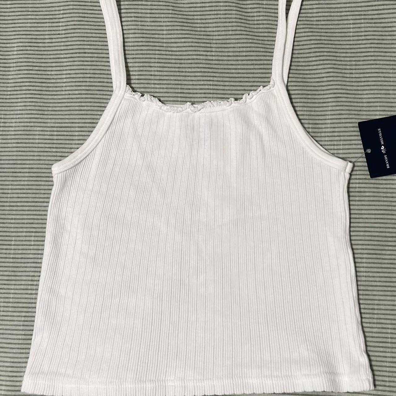 Brandy Melville - Belle Rib Lace Tank, In white 🤍, NWT