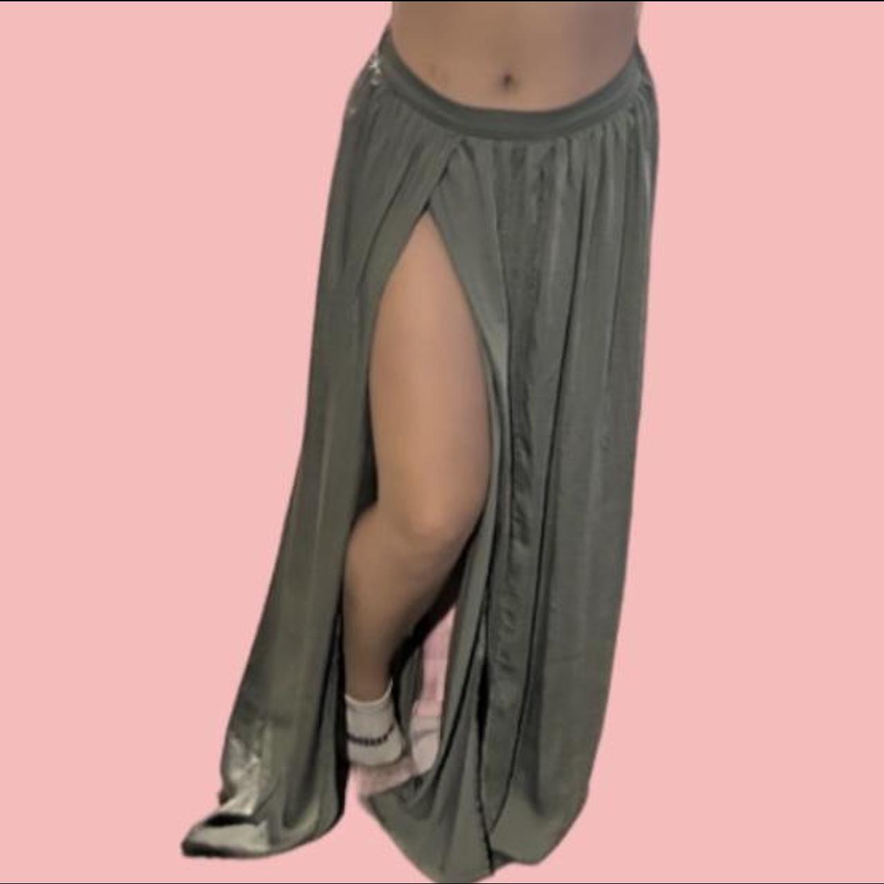 Long dark green skirt! It has a double slit and it’s... - Depop