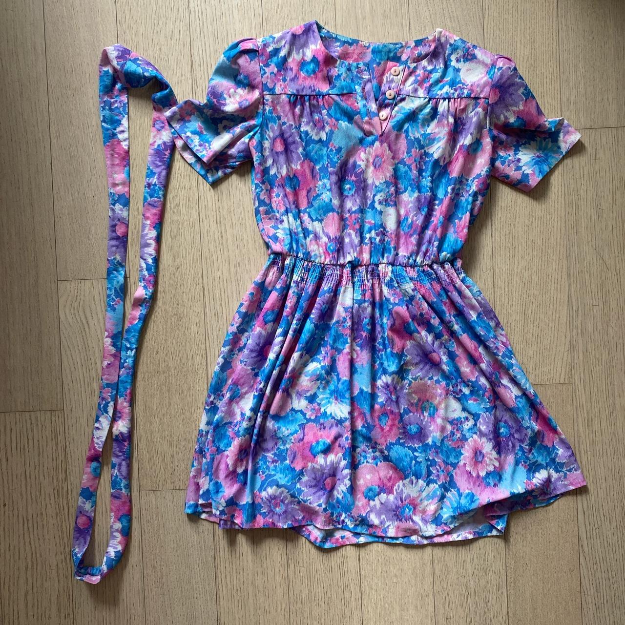 Women's Pink and Blue Dress | Depop