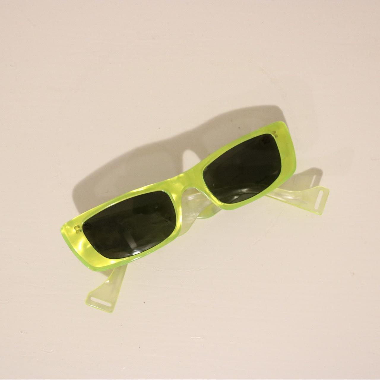 Gucci Rectangle Pearlescent Acetate Sunglasses in Green