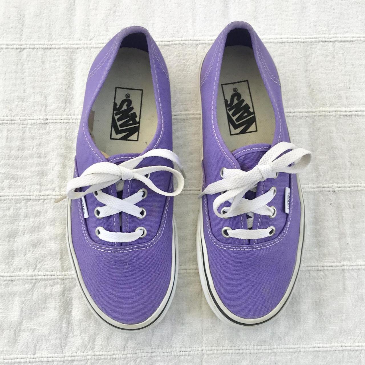 Vans low cut sneakers in violet canvas Womens US... - Depop