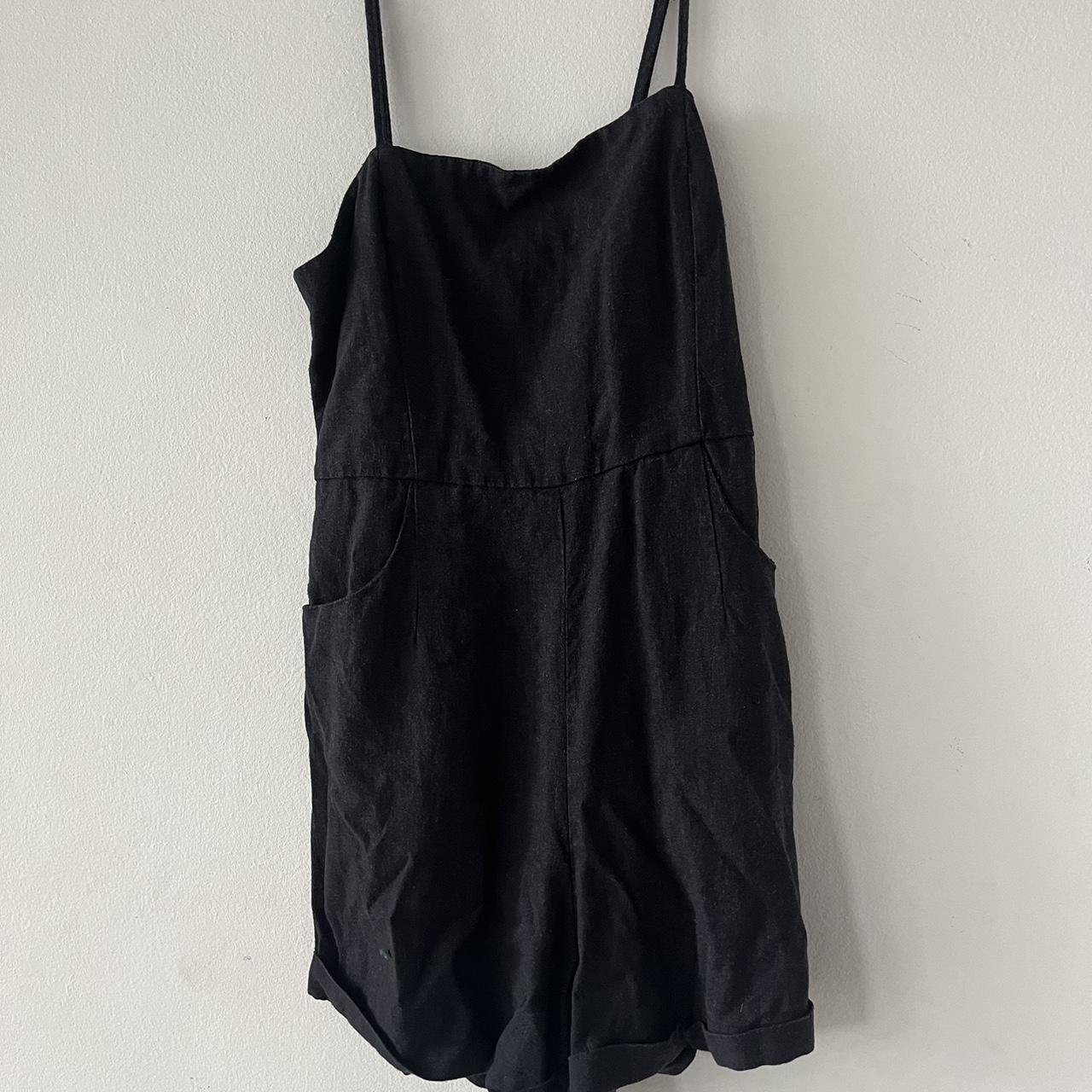 Glassons black linen playsuit size 6 glassons,... Depop