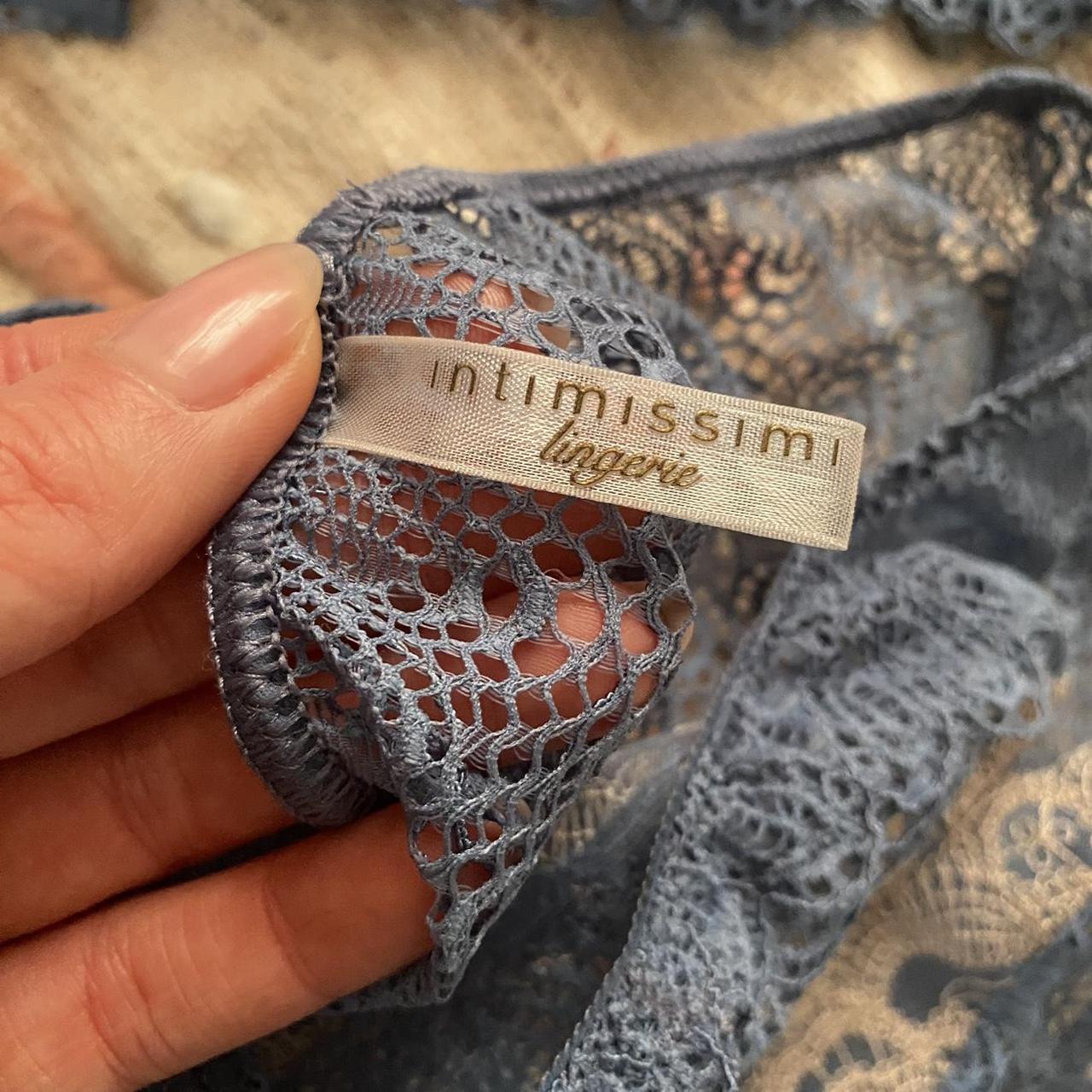 Intimissimi Women's Blue and Gold Bra Depop