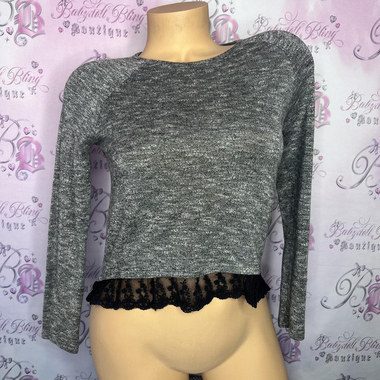 Long sleeve shirt with lace clearance bottom