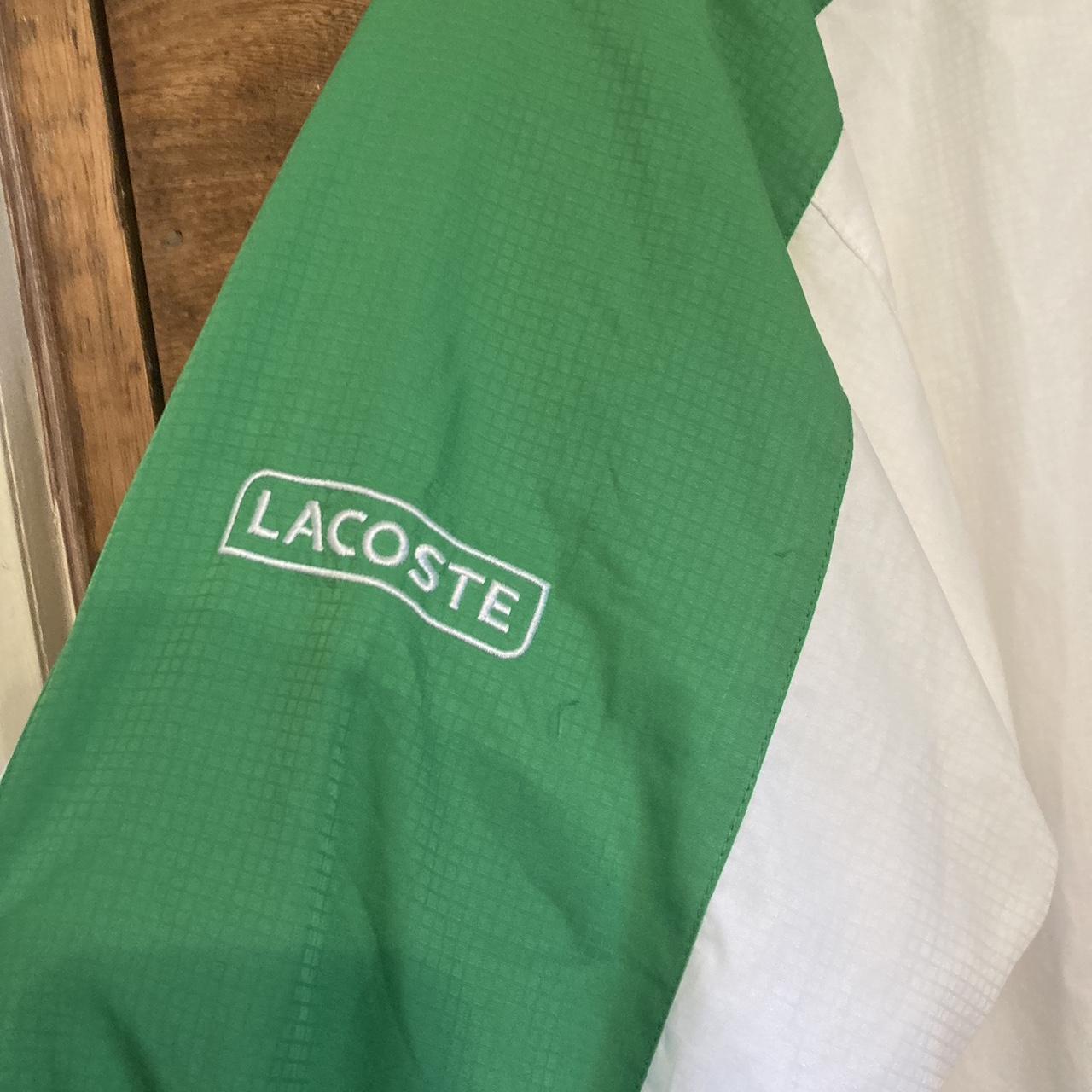 Green and white Lacoste tracksuit top. Great... - Depop