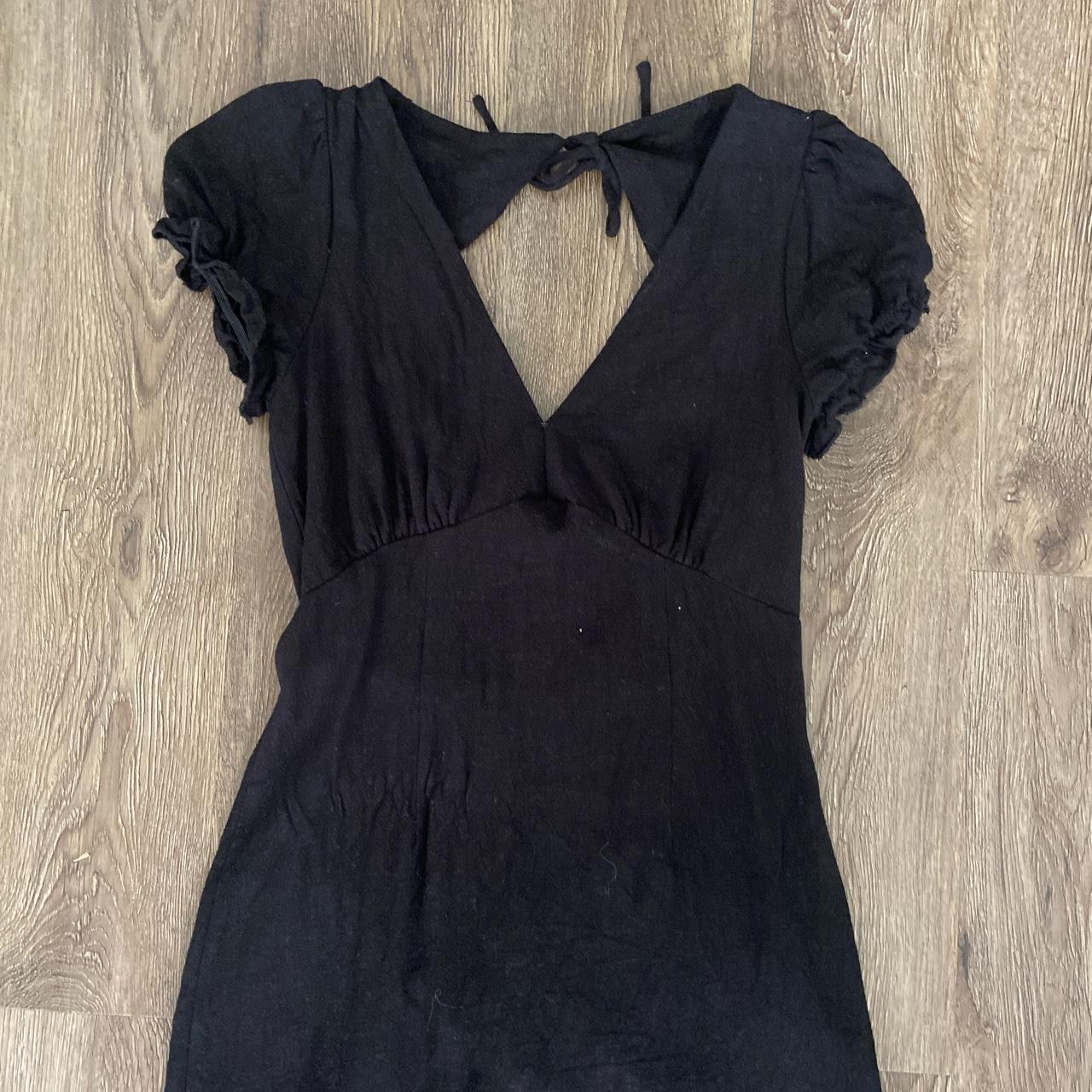 princess polly black mini dress with super cute open... - Depop