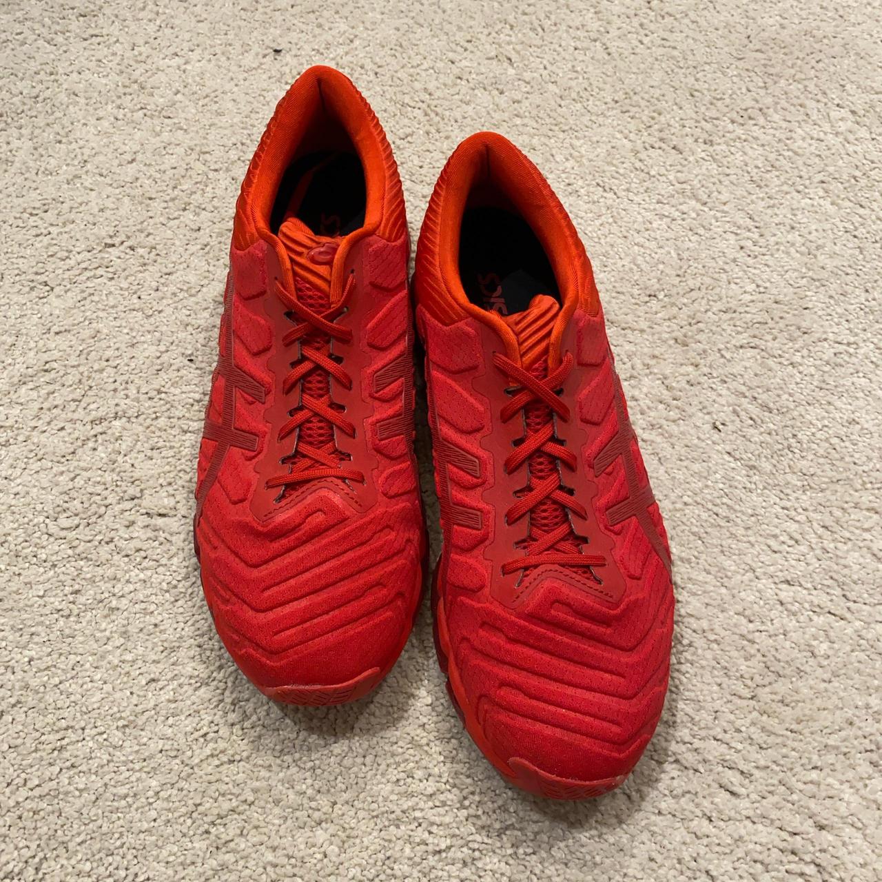 mens red asics trainers