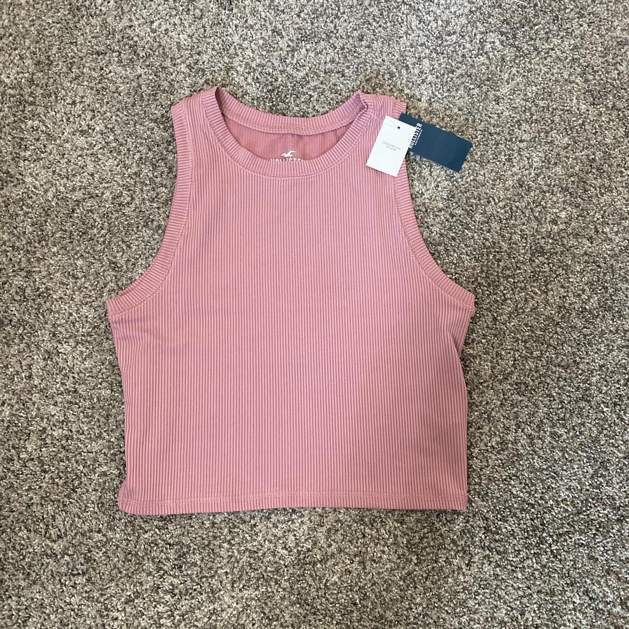 Hollister Co. Women's Pink Crop-top | Depop