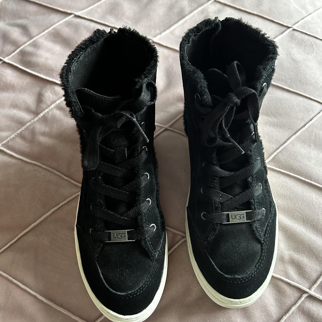 Ugg Nuray High Top Trainers Black suede size 5 £120... - Depop